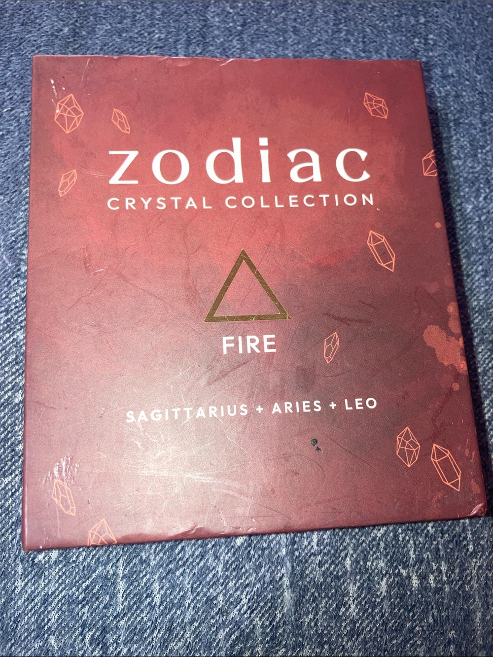 Zodiac Fire Crystal Collection Box - Red with Gold Accent